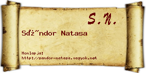 Sándor Natasa névjegykártya