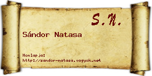 Sándor Natasa névjegykártya