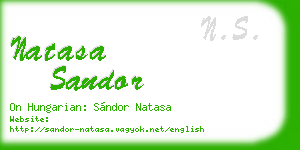 natasa sandor business card