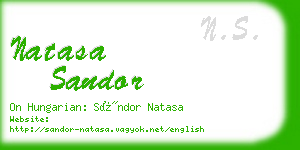 natasa sandor business card
